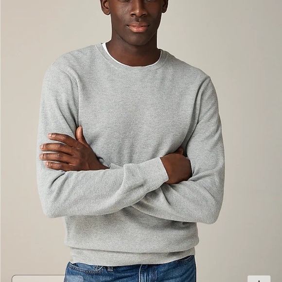 J crew Cotton piqué-stitch crewneck sweater - Picture 1 of 3